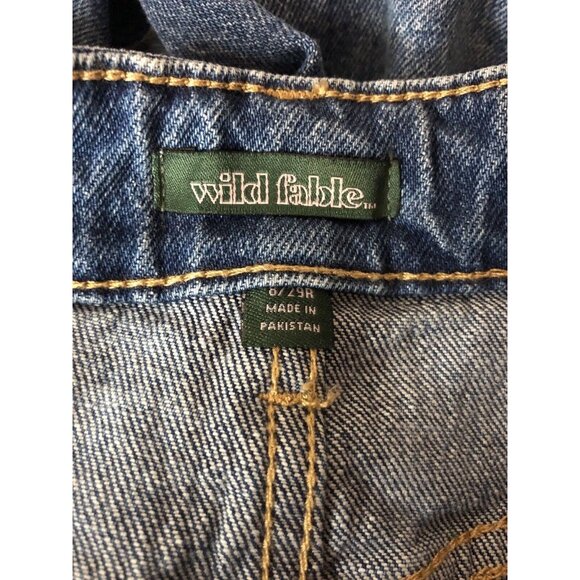 Womens Wild Fable Highest Rise Wide Leg Ankle Graffiti Denim Blue Jeans Size 8 - Picture 4 of 5